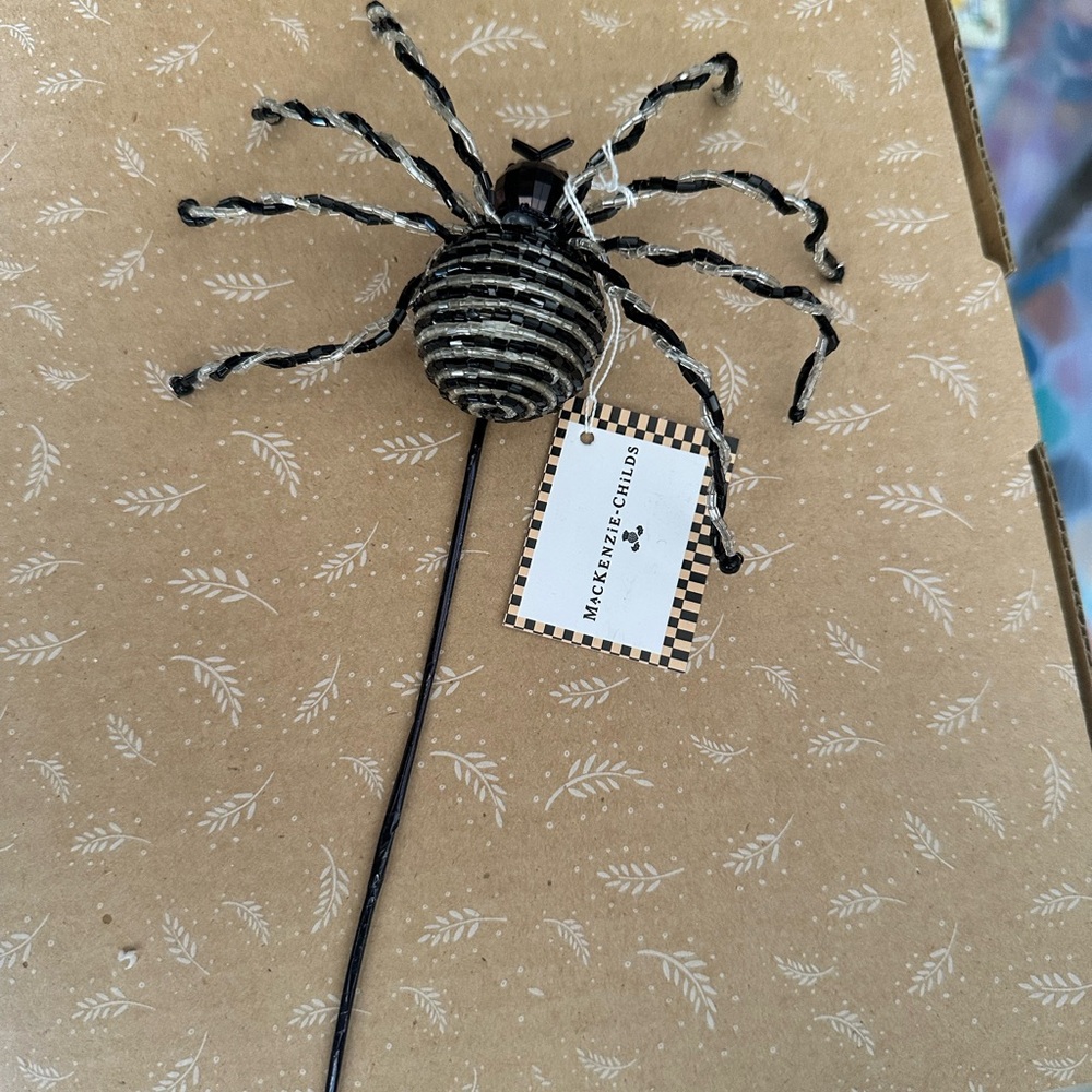 MacKenzie-Childs Black and White Spider Decoration